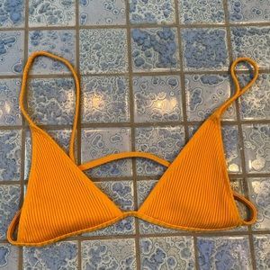 Minimale Animale Ribbed lucid top saffron